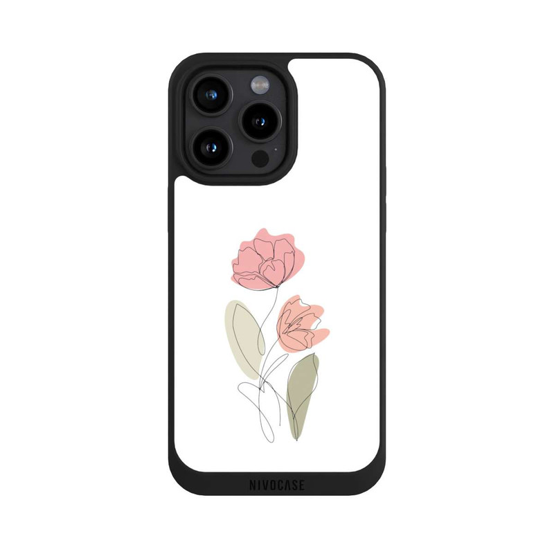 iPhone 15 Pro Max NIVOpure Dessin Au Trait Fleur Rouge