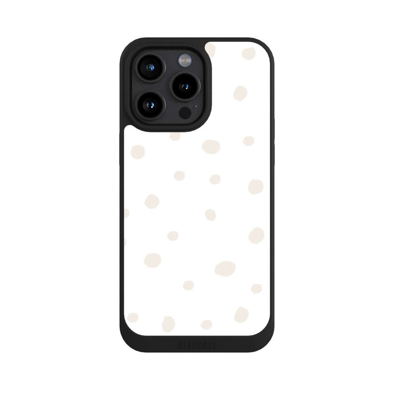 iPhone 15 Pro Max NIVOpure Punktmuster Weiß Braun