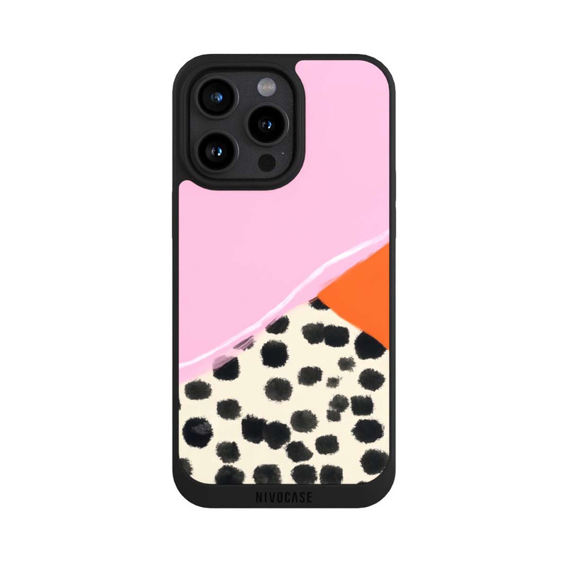 iPhone 15 Pro Max NIVOpure Rosa und Orange Gepunkteter Hintergrund