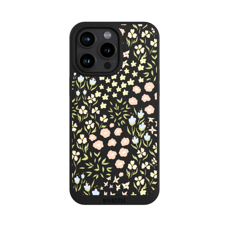 iPhone 15 Pro Max NIVOpure Blumenmuster Pastell Transparent