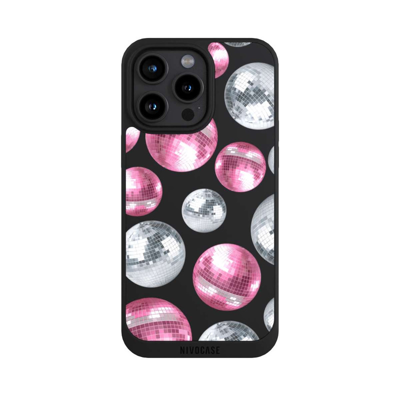 iPhone 15 Pro Max NIVOpure Discokugel Show Pink Transparent