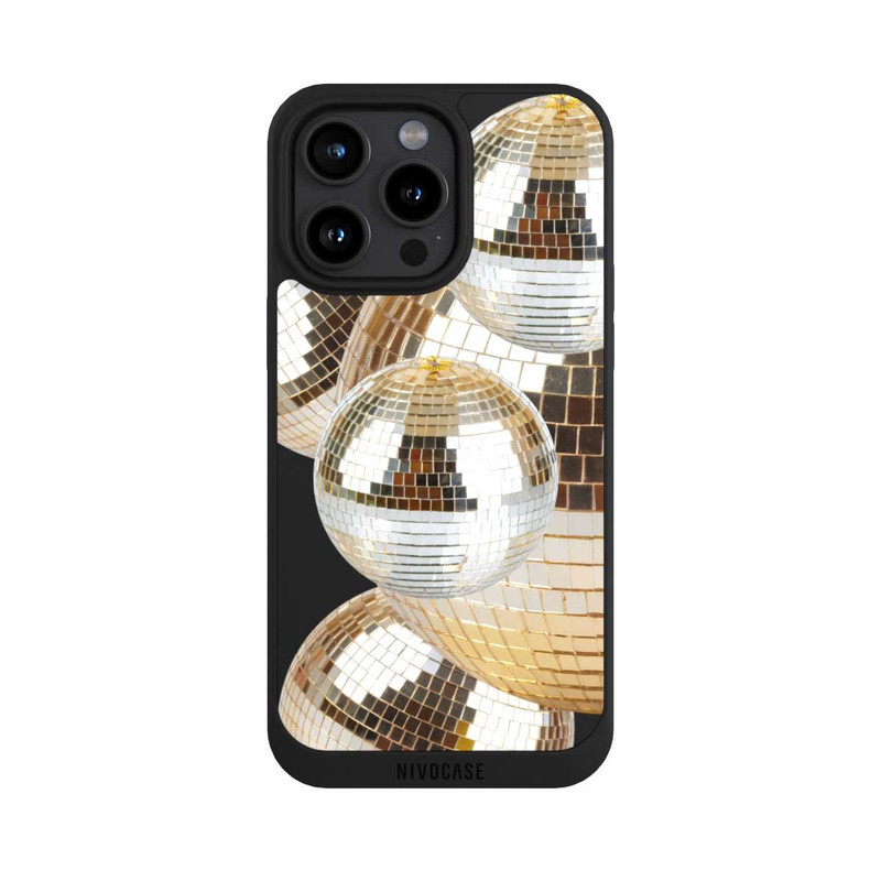 iPhone 15 Pro Max NIVOpure Disco Ball Party Gold Transparent with AI