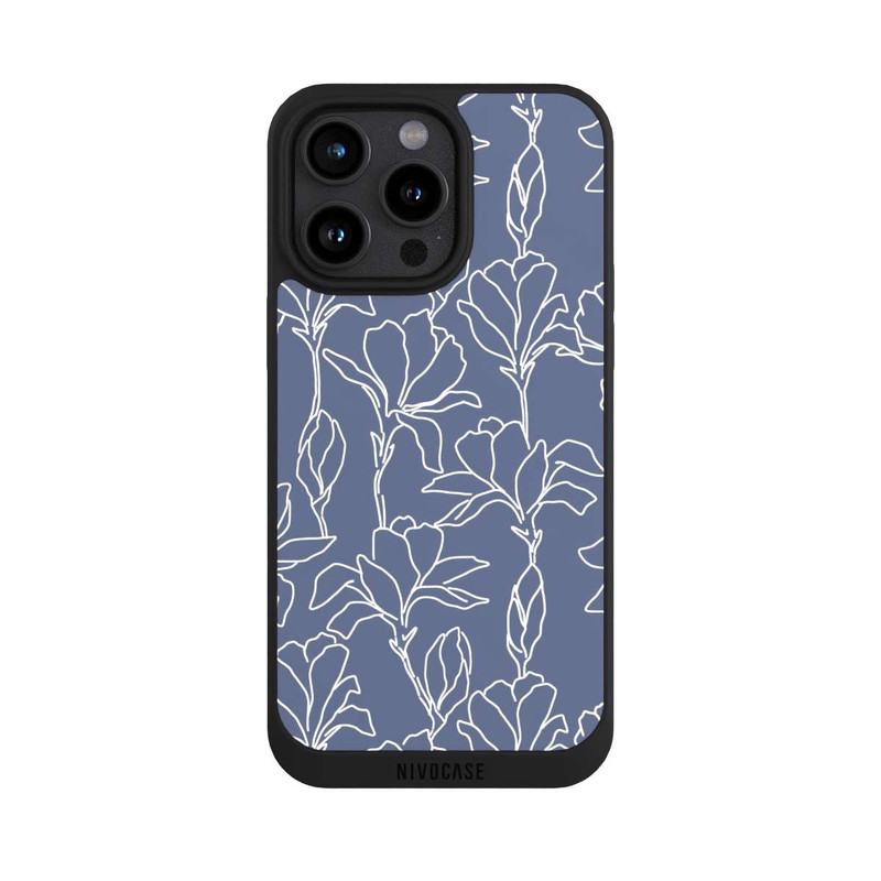 iPhone 15 Pro Max NIVOpure Flower Silhouettes on Blue