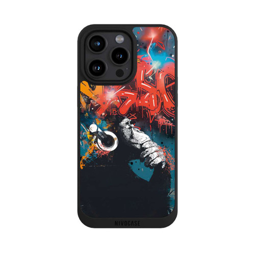 Apple iPhone 15 Pro Max NIVOpure Affe Stereo Kopfhörer Graffiti Street Art