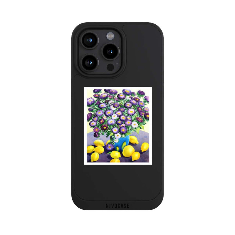 iPhone 15 Pro Max NIVOpure Purple Asters and Lemons by Christopher Ryland