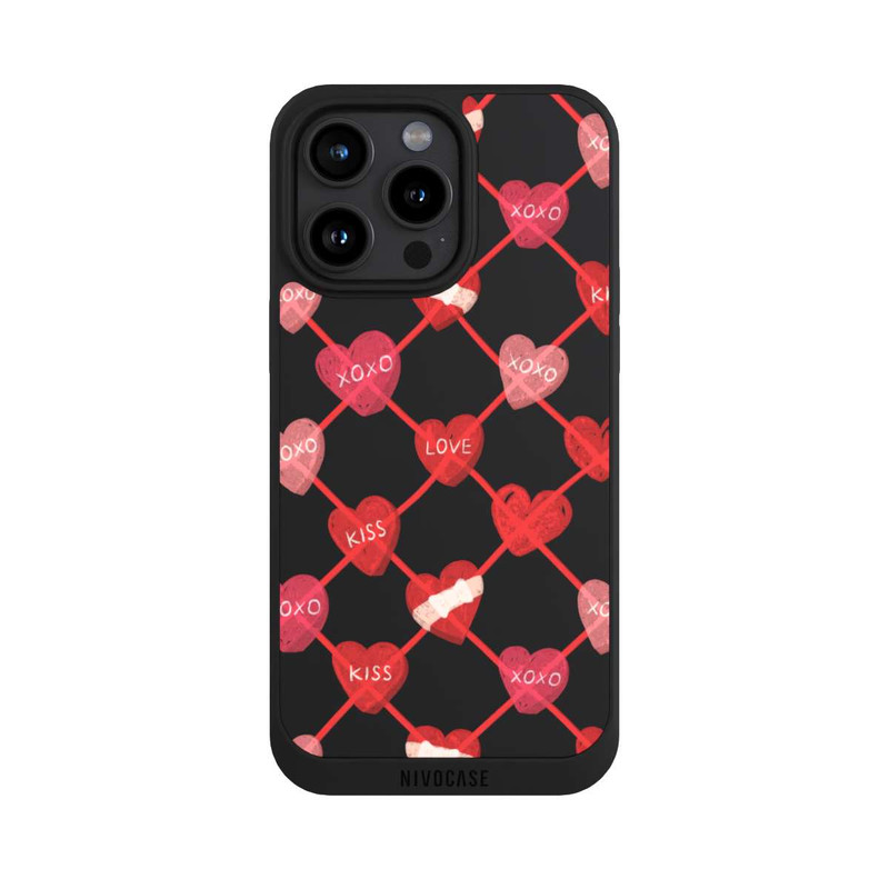 iPhone 15 Pro Max NIVOpure Heart Pattern XOXO Red