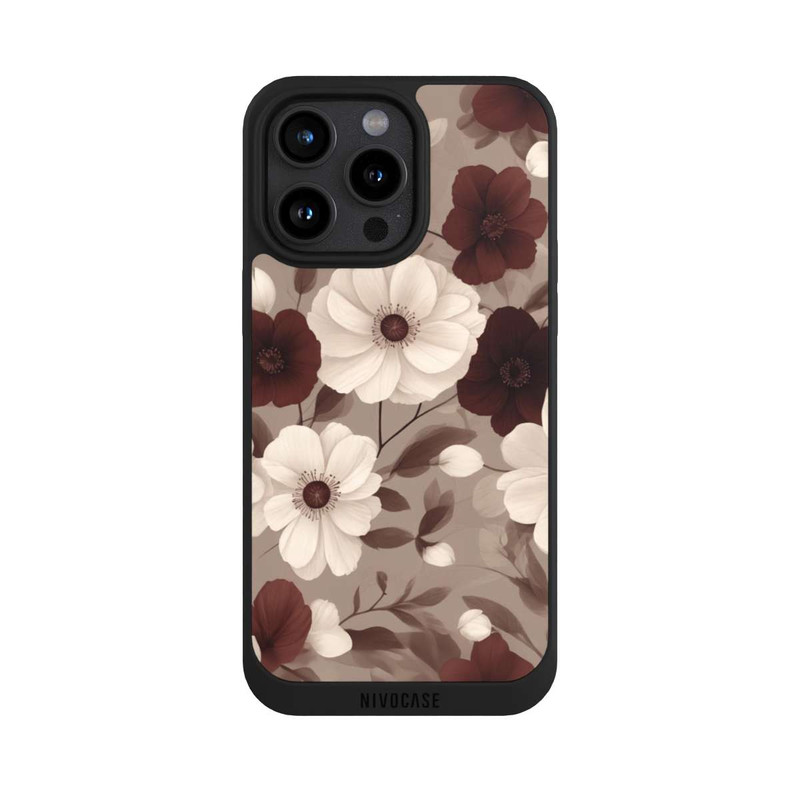iPhone 15 Pro Max NIVOpure Negative Flower Bordeaux White with AI