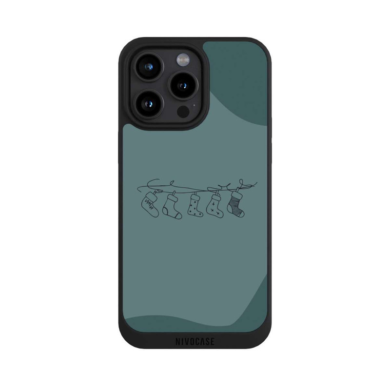 iPhone 15 Pro Max NIVOpure Christmas stockings line art minimalistic