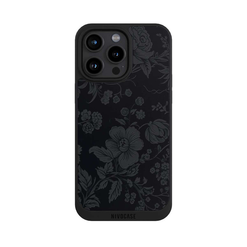 iPhone 15 Pro Max NIVOpure Dunkle Blumen Vintageoptik