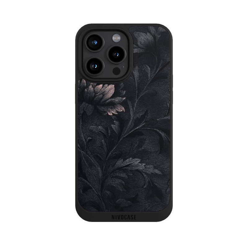 iPhone 15 Pro Max NIVOpure Dunkles Blumenmuster Vintage
