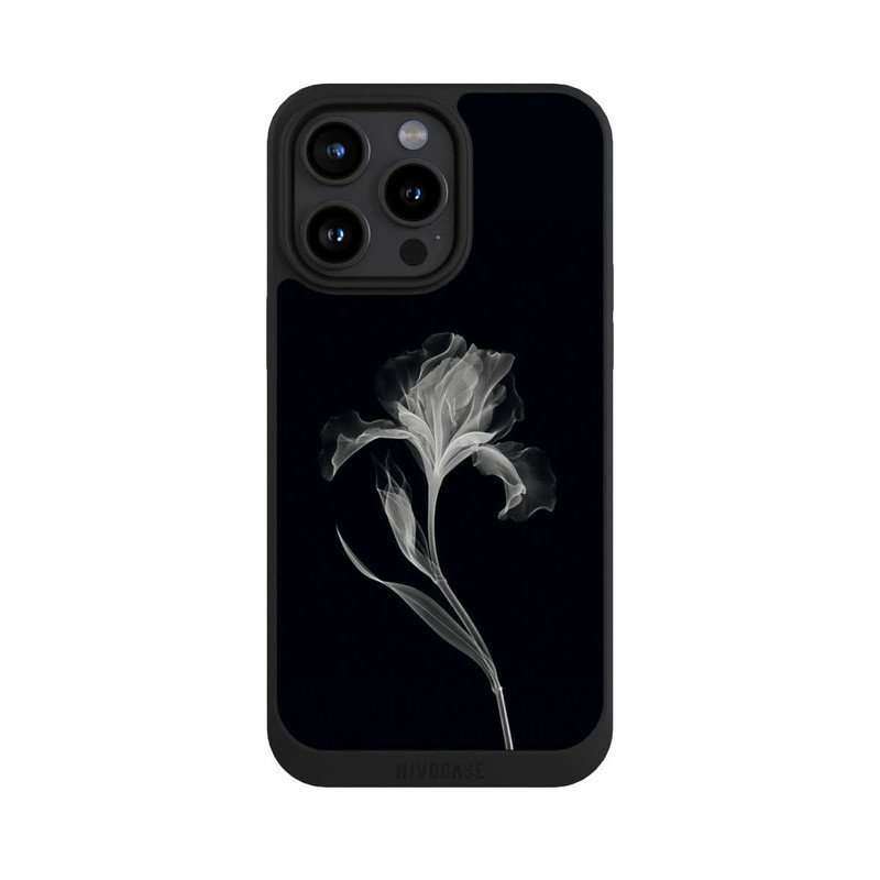 iPhone 15 Pro Max NIVOpure Negativ Flower Grey on Black with AI