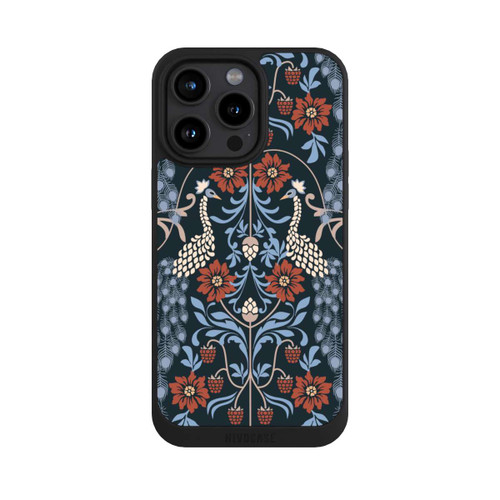 Apple iPhone 15 Pro Max NIVOpure Vintage Peacock Garden Arts and Crafts Floral Dark