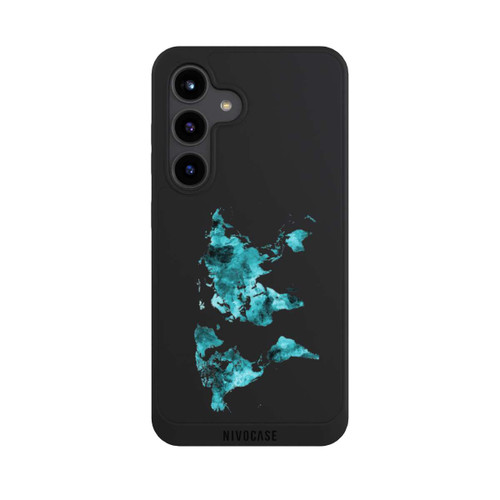 Samsung Galaxy S24 NIVOpure World Map Teal Transparent