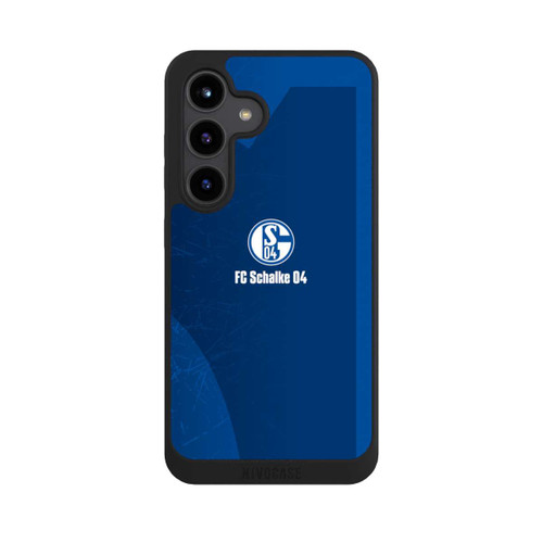 Samsung Galaxy S24 NIVOpure Schalke 04 Blauer Hintergrund Mit Logo