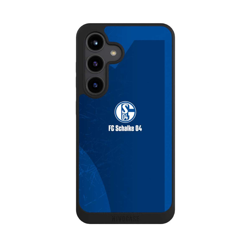 Galaxy S24 NIVOpure Schalke 04 Blauer Hintergrund Mit Logo