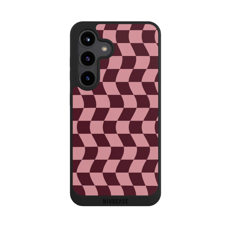 Galaxy S24 NIVOpure Schachbrett Rot-Rosa