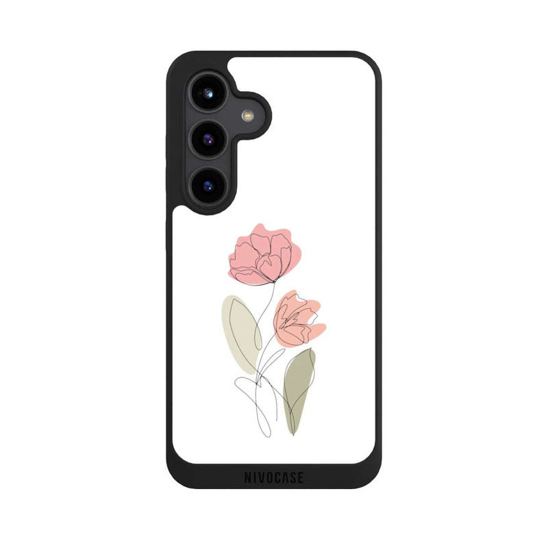 Galaxy S24 NIVOpure Blume Line Art Rot