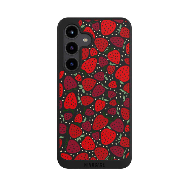 Galaxy S24 NIVOpure Strawberry Pattern Comic Transparent