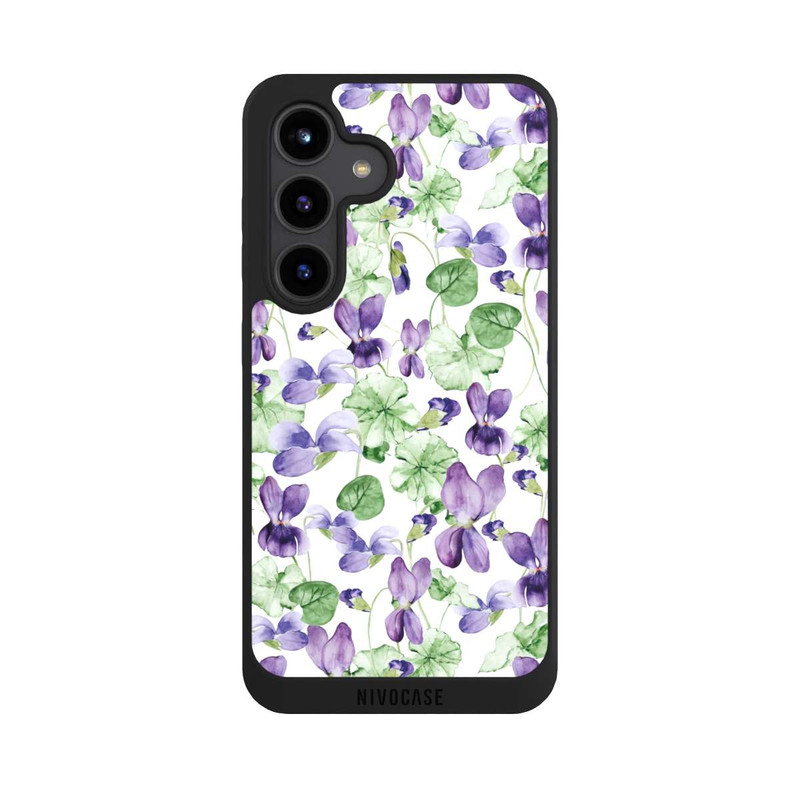 Galaxy S24 NIVOpure Purple Wildflowers Pattern Watercolor
