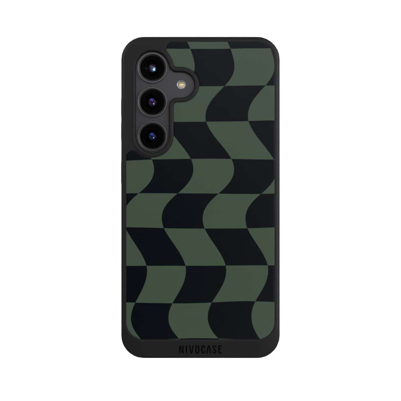 Galaxy S24 NIVOpure Checked Pattern Green Black