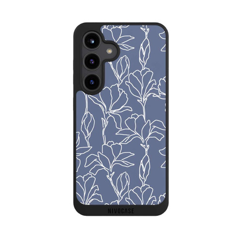 Samsung Galaxy S24 NIVOpure Flower Silhouettes on Blue