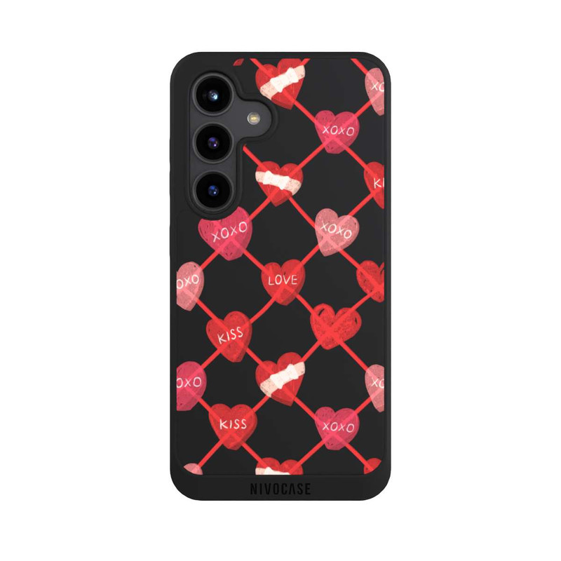 Galaxy S24 NIVOpure Herz Muster XOXO Rot