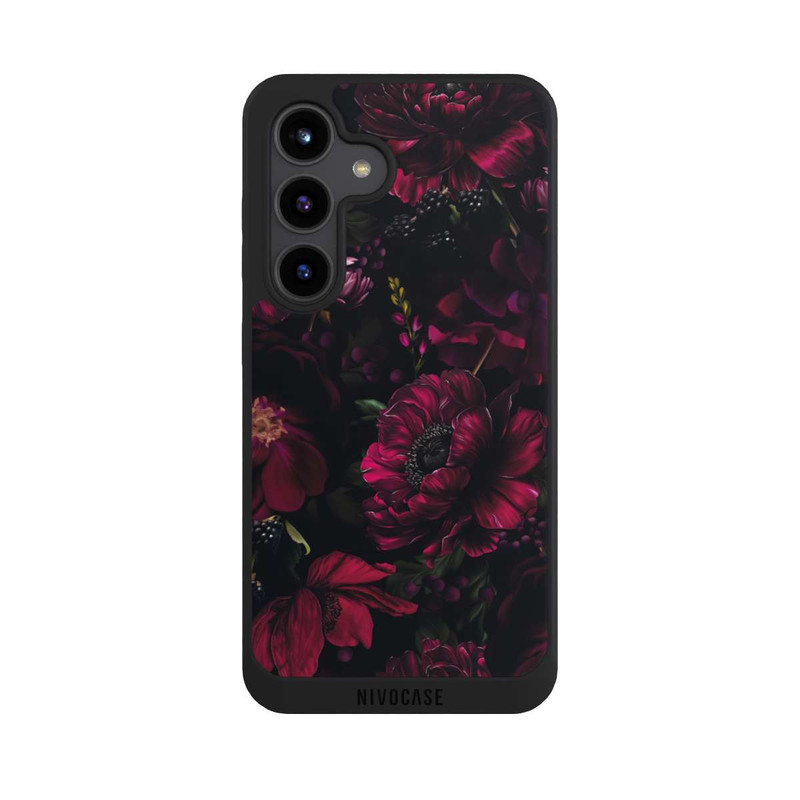 Galaxy S24 NIVOpure Dunkle Rote Blumen Liebe
