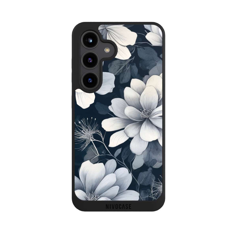 Galaxy S24 NIVOpure Negative Flower Blue White with AI