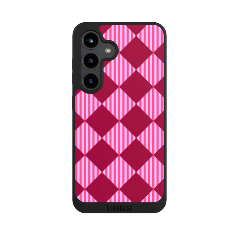 Galaxy S24 NIVOpure Rauten Muster Rot Rosa