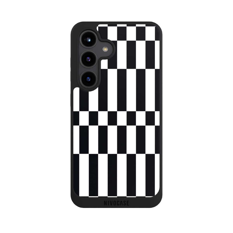 Galaxy S24 NIVOpure Checked Abstract Bold Black and White Color Block