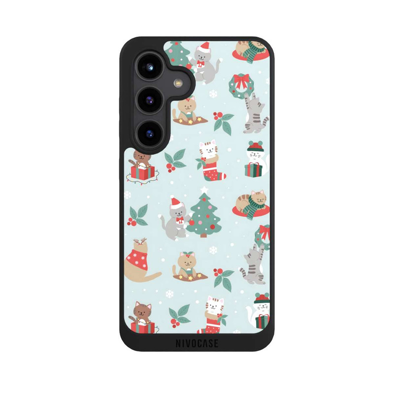 Galaxy S24 NIVOpure festliche Katzen im Winterwunderland