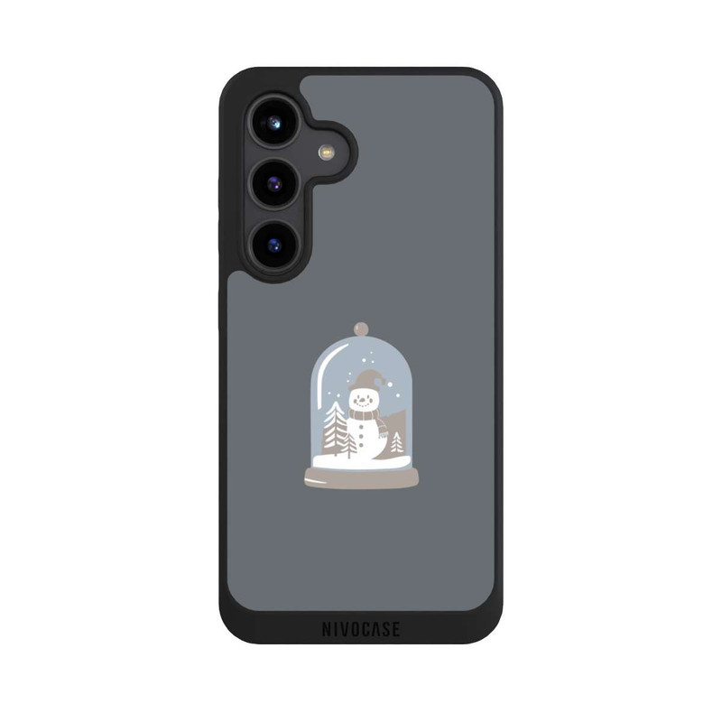 Galaxy S24 NIVOpure Boule à Neige Minimaliste avec Bonhomme de Neige