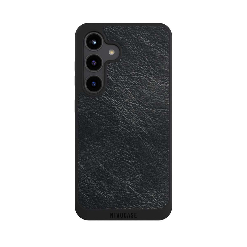 Galaxy S24 NIVOpure Fond Aspect Cuir Noir