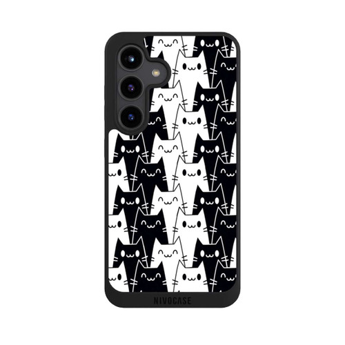 Samsung Galaxy S24 NIVOpure Katzentapete Schwarz Weiß
