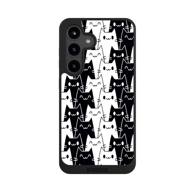 Galaxy S24 NIVOpure Katzentapete Schwarz Weiß