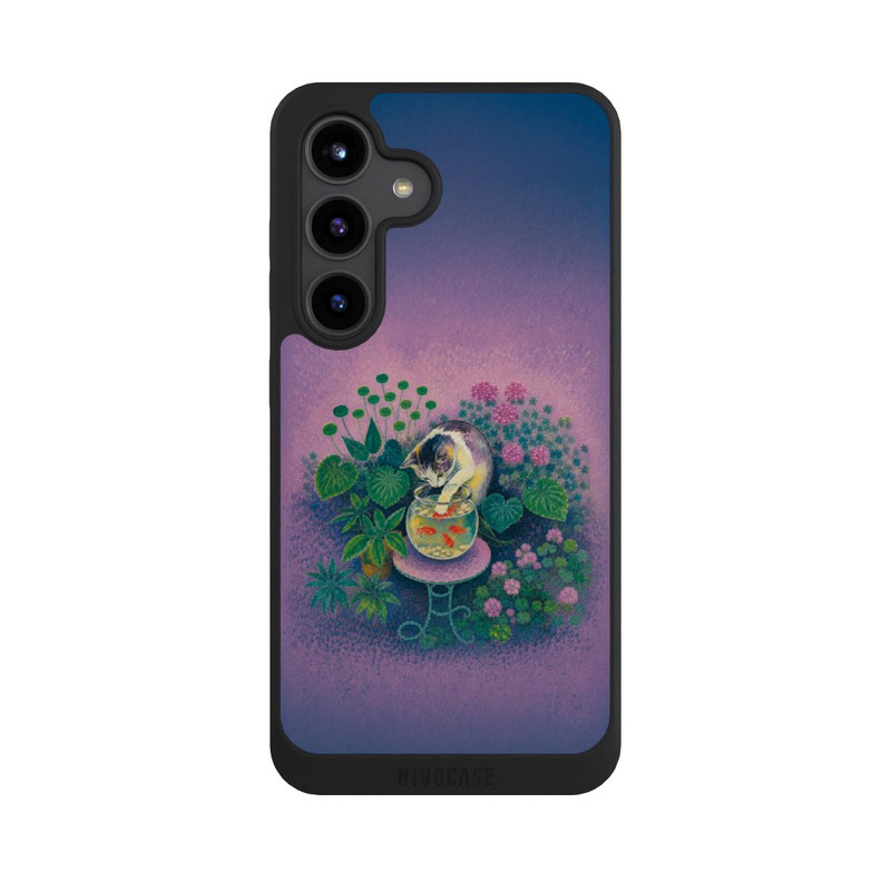 Galaxy S24 NIVOpure Poisson rouge de Matisse avec chat pêcheur avec l'IA