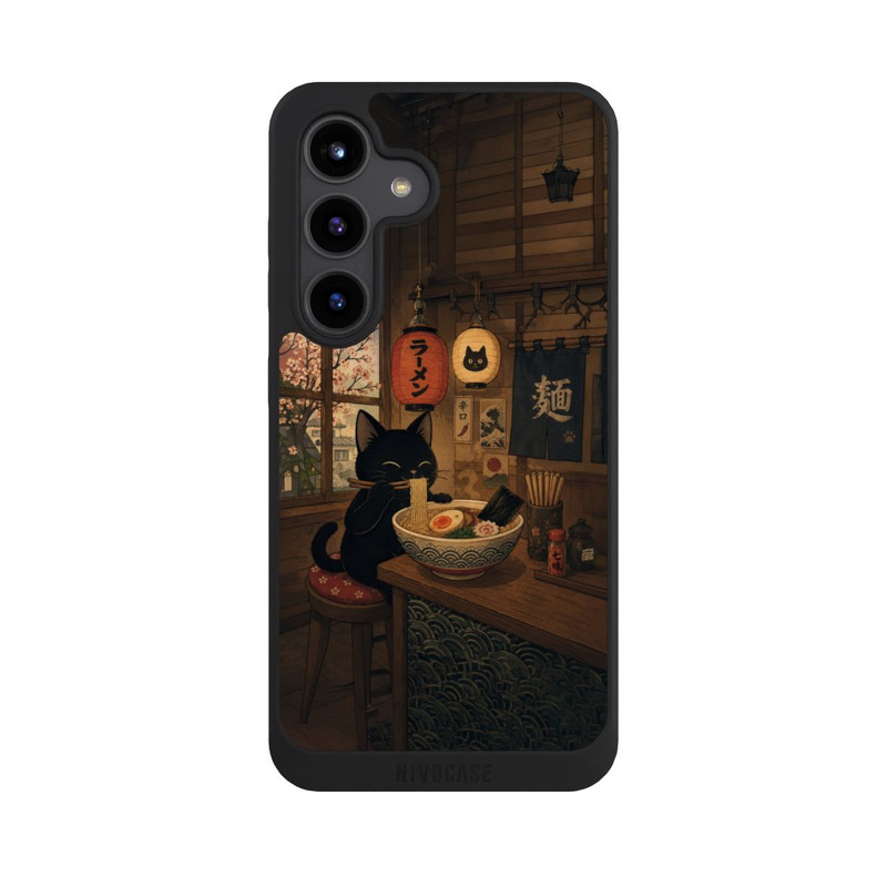 Galaxy S24 NIVOpure Ramen Bar with a Black Cat with AI