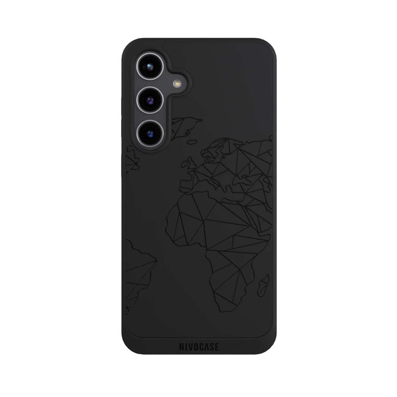 Galaxy S24 + NIVOpure Carte Polygone Noir sans Fond