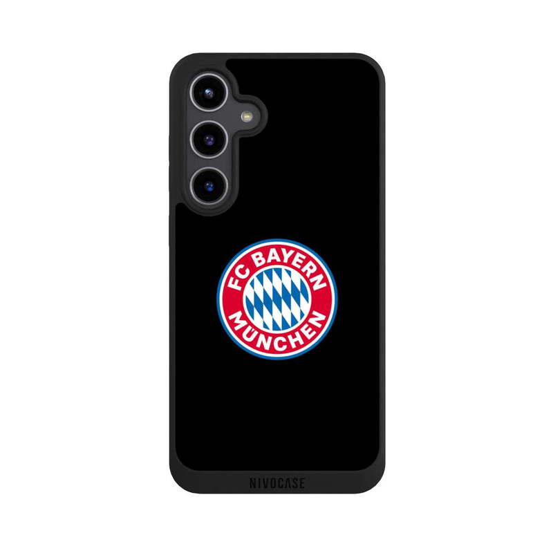 Galaxy S24 + NIVOpure Logo FCB sur fond noir