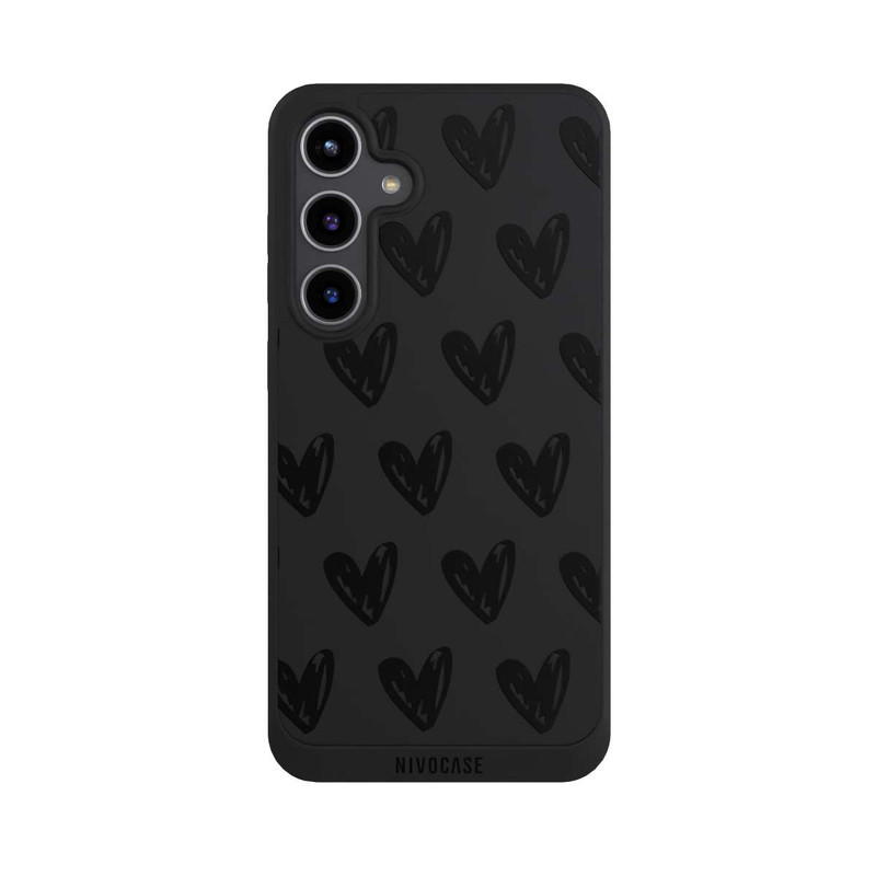 Galaxy S24 + NIVOpure Herzen Schwarz ohne Hintergrund