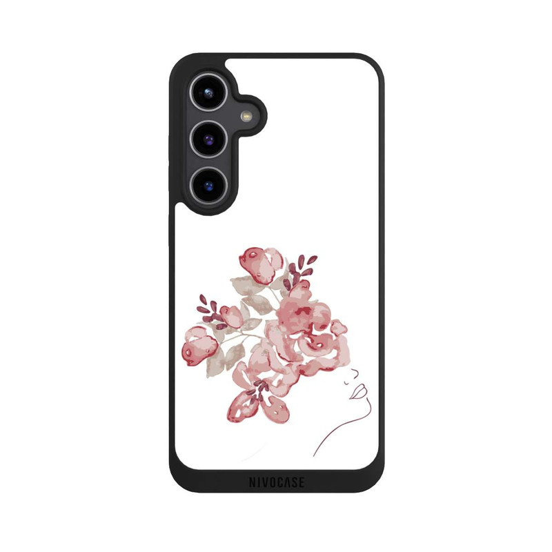 Galaxy S24 + NIVOpure Line Art Fleurs de visage de femme