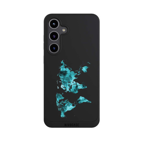 Samsung Galaxy S24+ NIVOpure Carte du monde Teal Transparent
