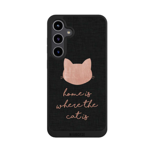Samsung Galaxy S24+ NIVOpure Home Is Where The Cat Is - Rose sur noir 