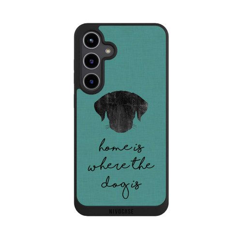 Samsung Galaxy S24+ NIVOpure Home Is Where The Dog Is - Noir sur turquoise
