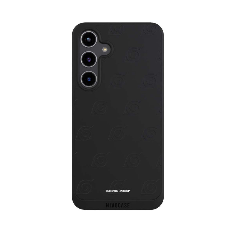 Galaxy S24 + NIVOpure Konoha Pattern Noir sur Fond Transparent
