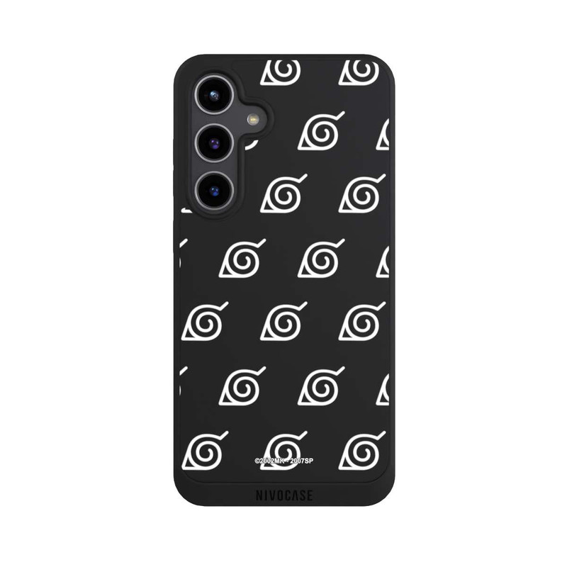 Galaxy S24 + NIVOpure Konoha Pattern Blanc sur Fond Transparent