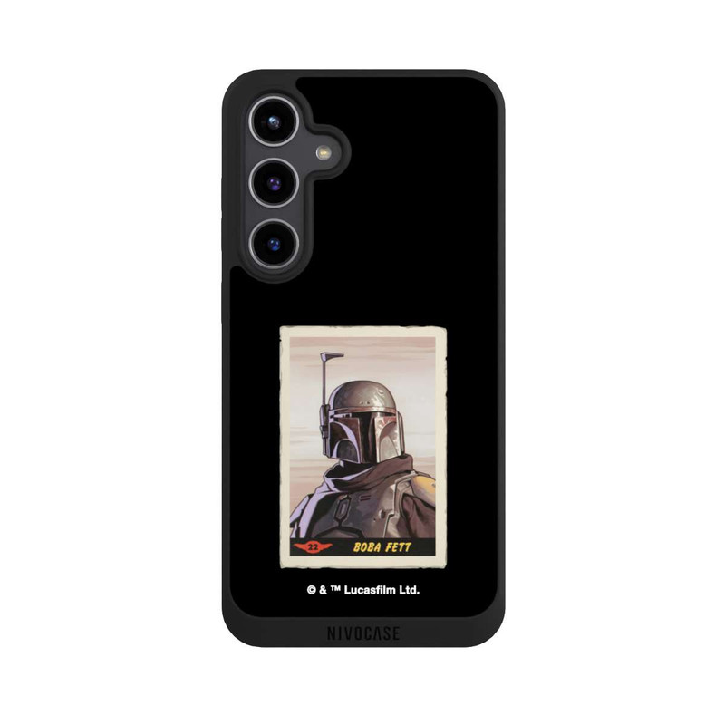 Galaxy S24 + NIVOpure Boba Fett Badges Schwarzer Hintergrund