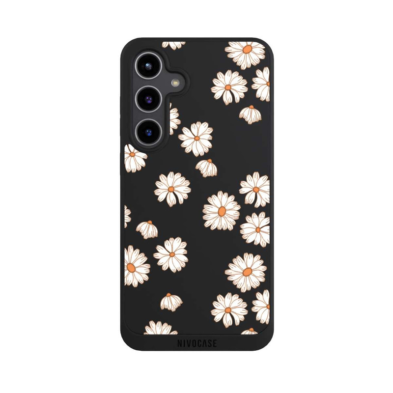 Galaxy S24 + NIVOpure Fond Flower Power blanc