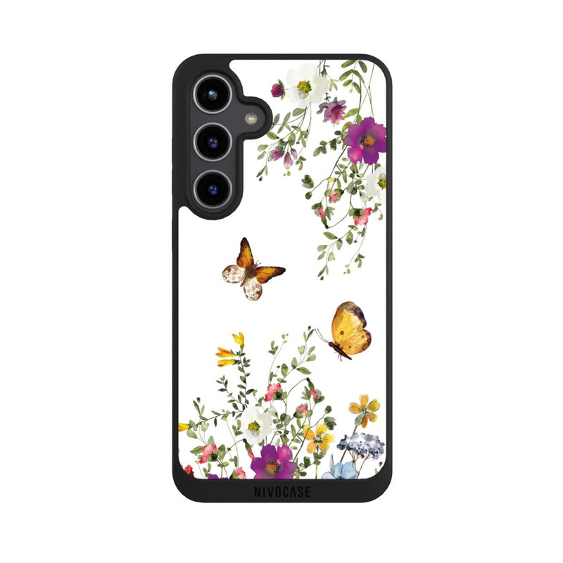 Galaxy S24 + NIVOpure Papillons et fleurs colorées