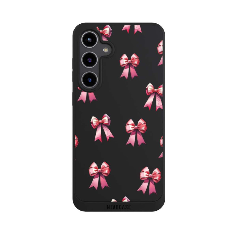 Galaxy S24 + NIVOpure Bow Red Pattern Watercolor Transparent